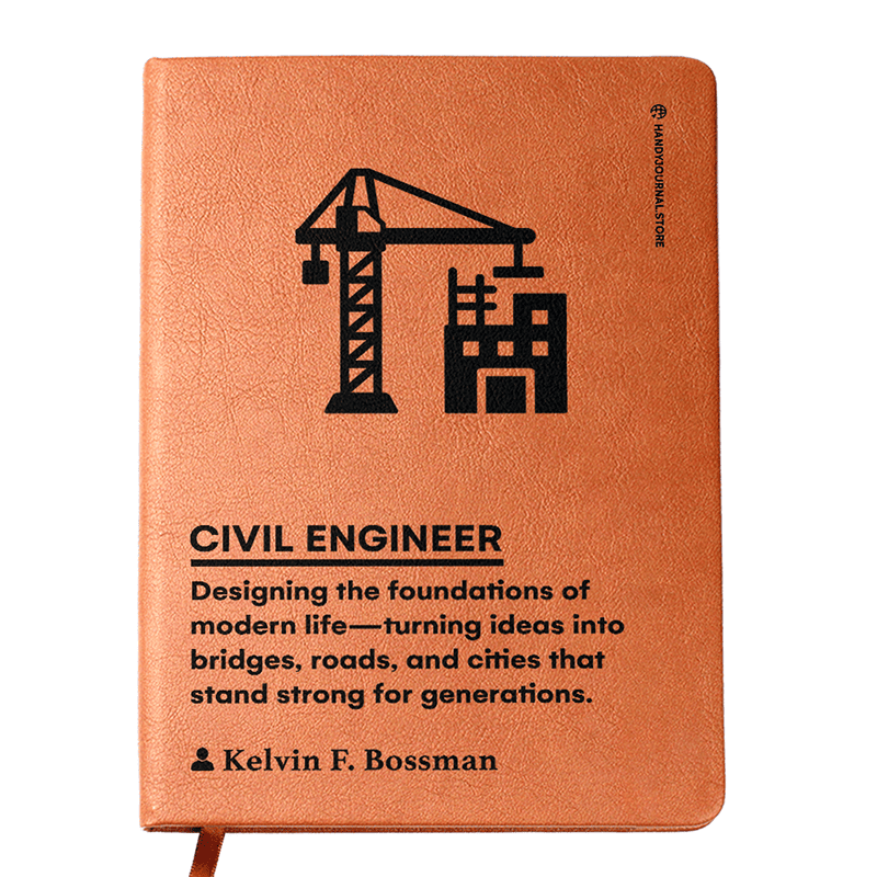 Civil Engineer Customized Premium Leather Journal for Civil Engineers - Image 1