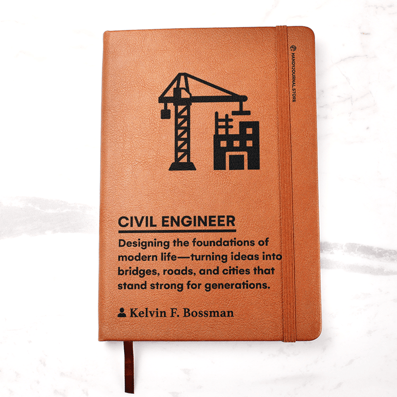 Pic 1 copy Customized Premium Leather Journal for Civil Engineers - Image 2