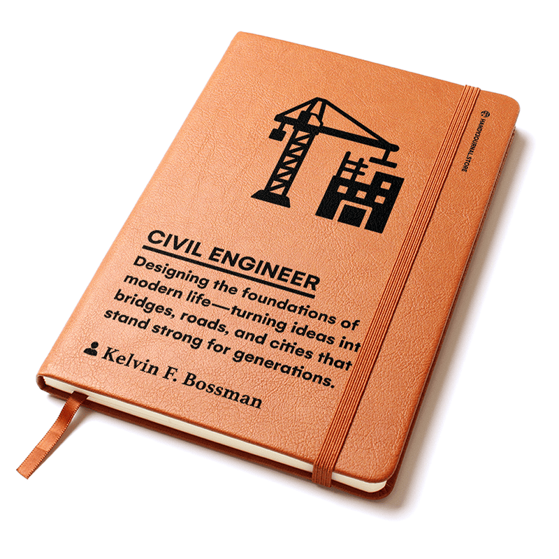 Pic 2 copy Customized Premium Leather Journal for Civil Engineers - Image 3