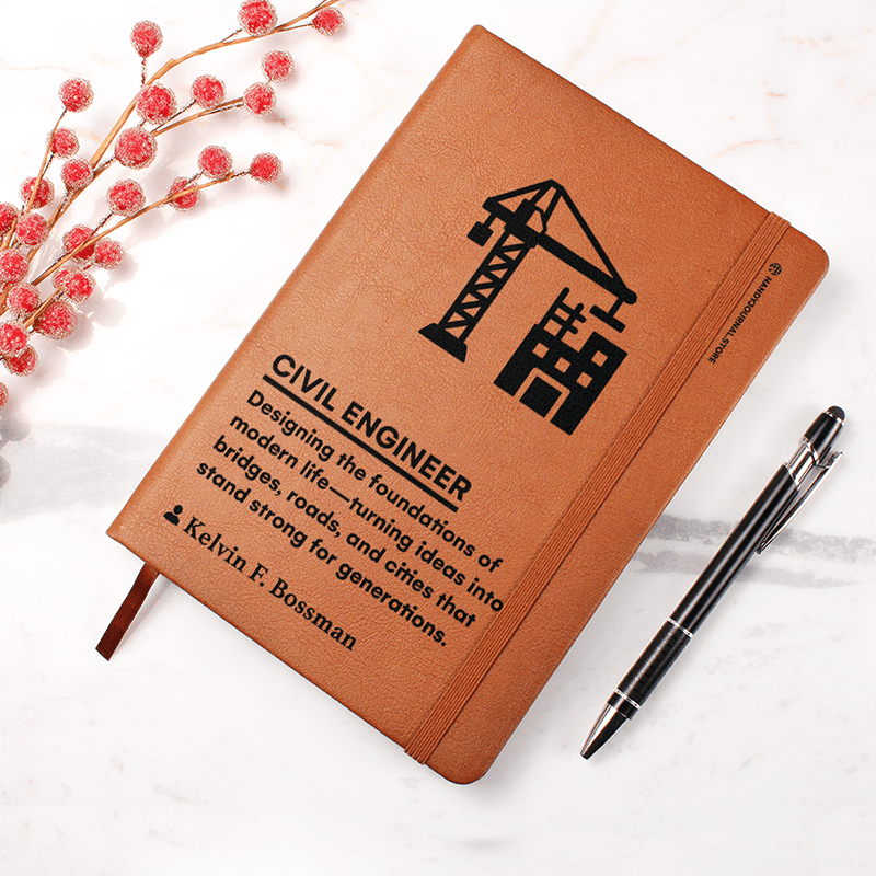 Pic 4 copy Customized Premium Leather Journal for Civil Engineers - Image 5