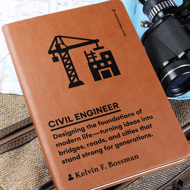 Pic 6 copy Customized Premium Leather Journal for Civil Engineers - Image 7
