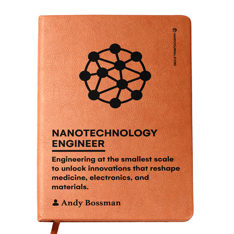 Front copy Customized Premium Leather Journal for Nanotechnology Engineers - Image 1