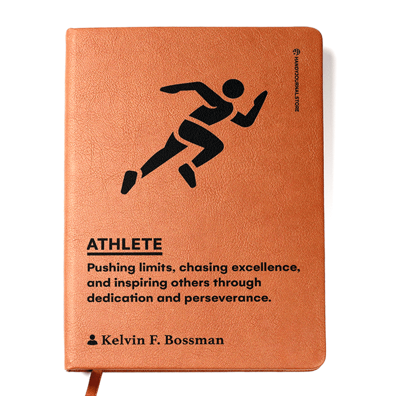 Front copy Customized Premium Leather Journal for Athletes - Image 1