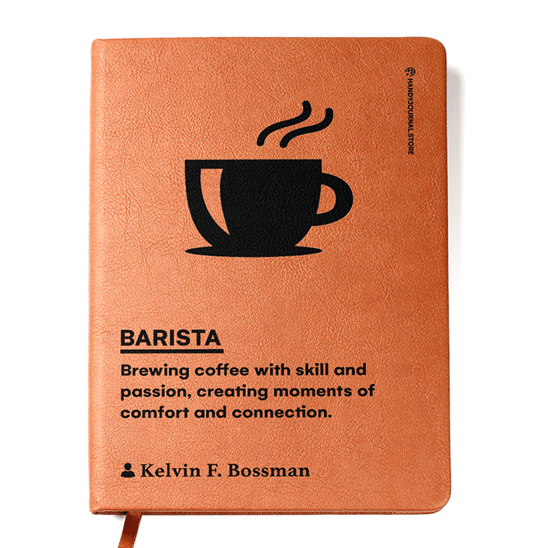 Front copy Customized Premium Leather Journal for Baristas - Image 1