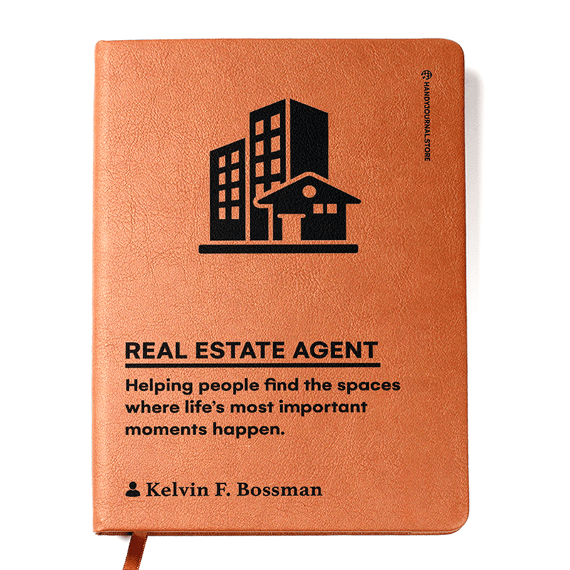 Front copy Customized Premium Leather Journal for Real Estate Agents - Image 1