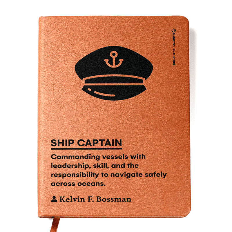 Front copy Customized Premium Leather Journal for Ship Captains - Image 1