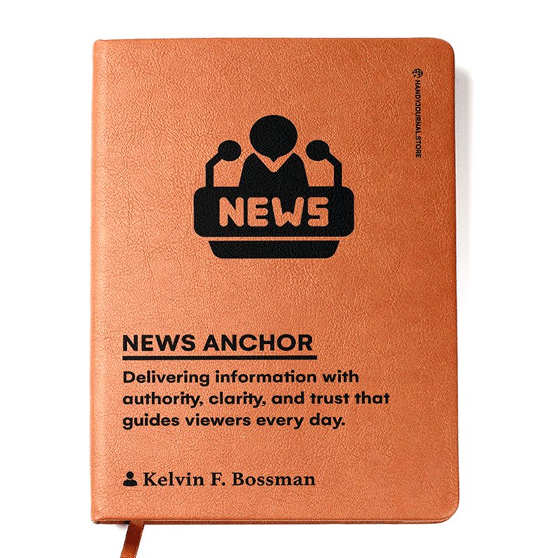 Front copy Customized Premium Leather Journal for News Anchors - Image 1