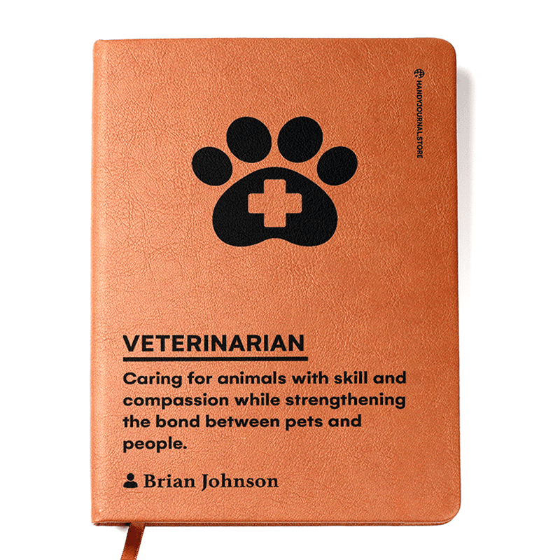 Front copy Customized Premium Leather Journal for Veterinarians - Image 1
