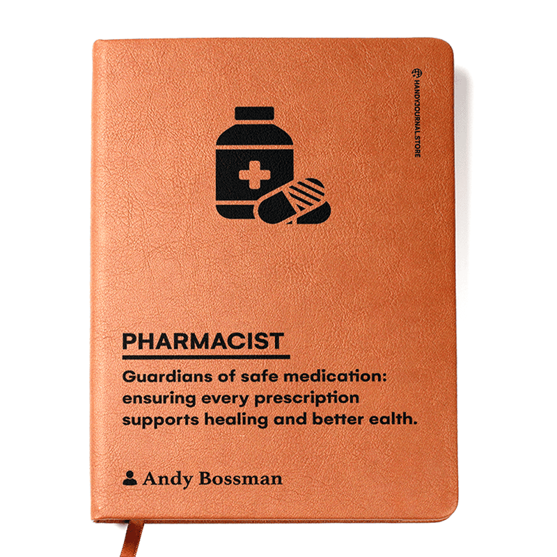 Front copy Customized Premium Leather Journal for Pharmacists - Image 1