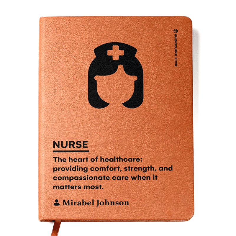 Front copy Customized Premium Leather Journal for Nurses - Image 1