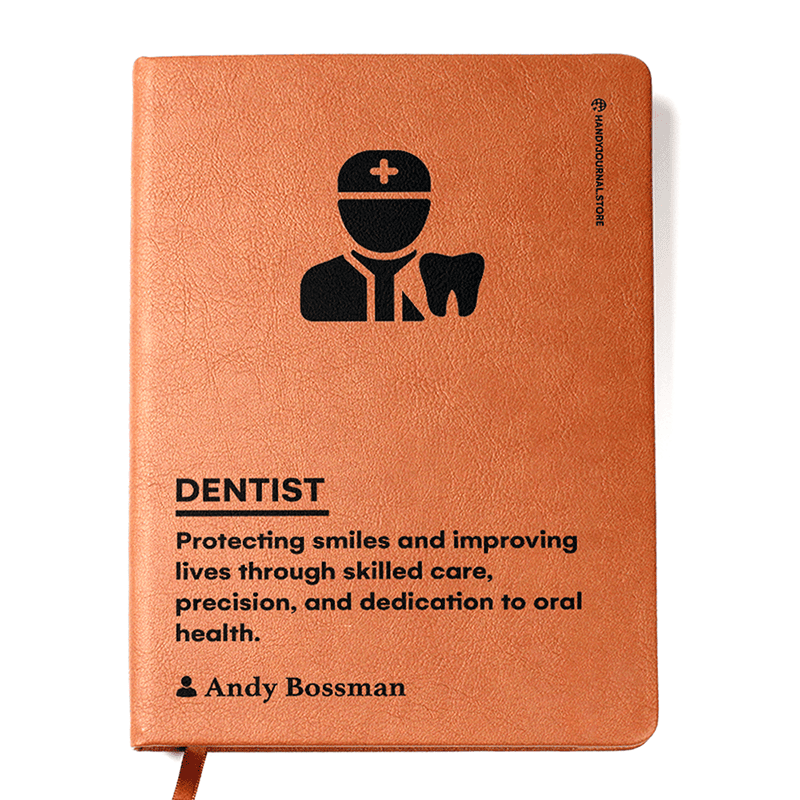 Front copy Customized Premium Leather Journal for Dentists - Image 1