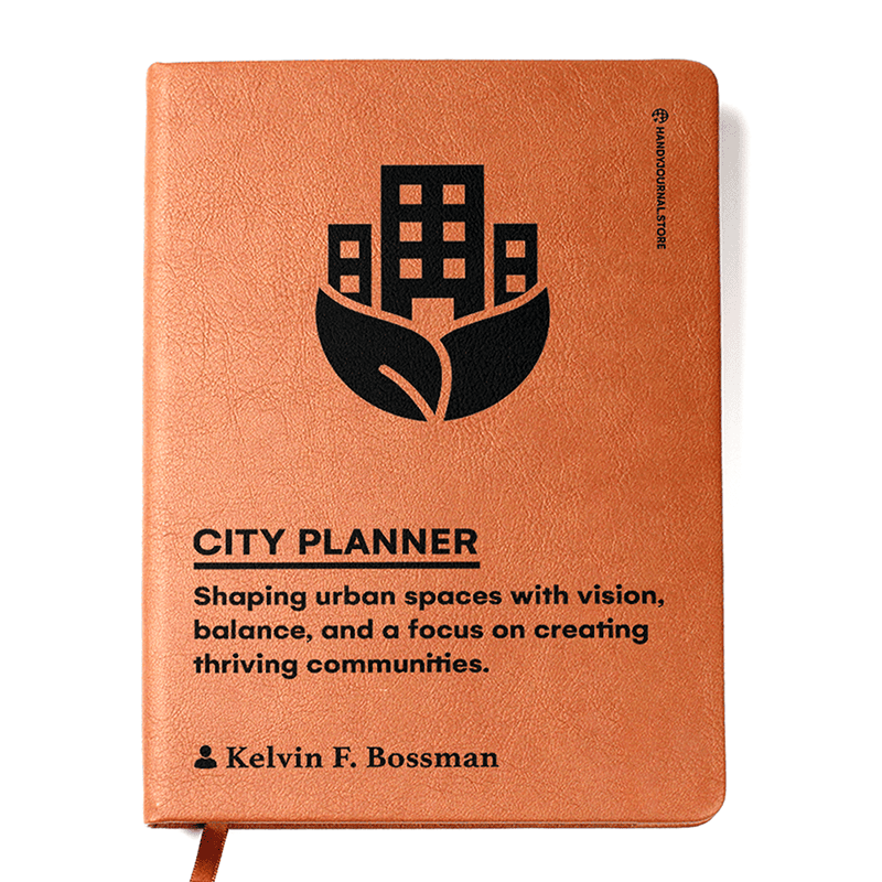 Front copy Customized Premium Leather Journal for City Planners - Image 1