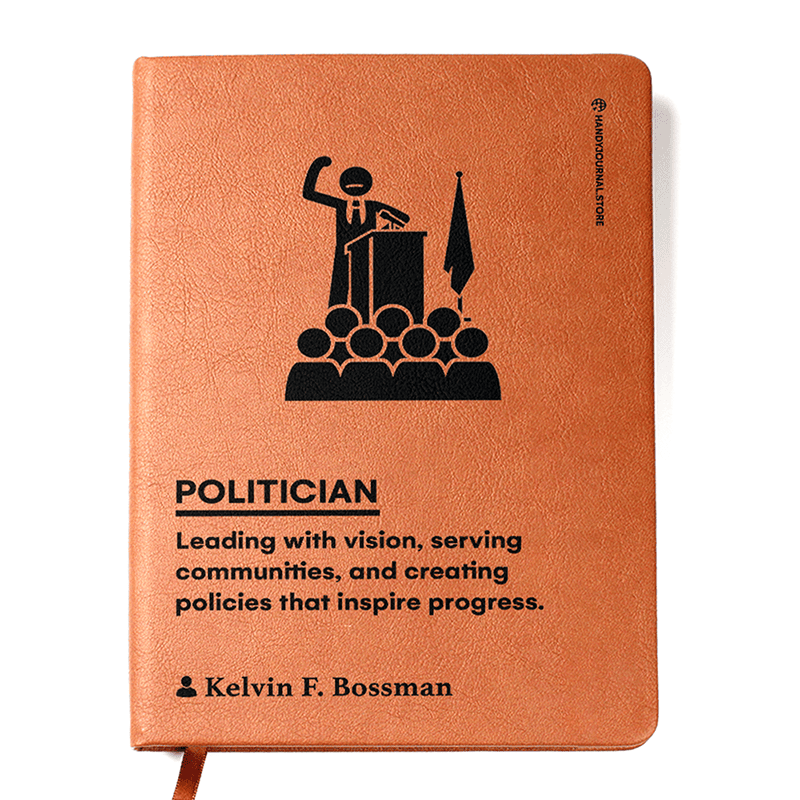 Front copy Customized Premium Leather Journal for Politicians - Image 1