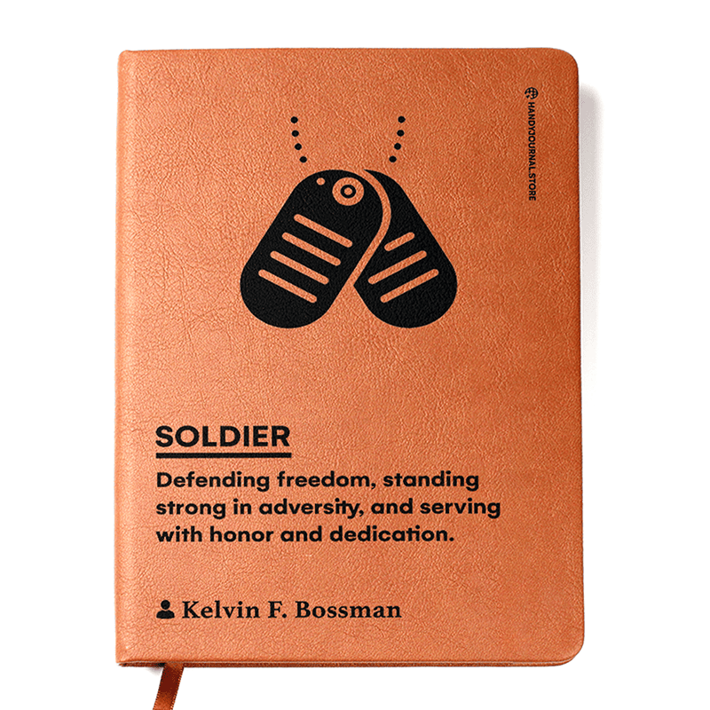 Front copy Customized Premium Leather Journal for Soldiers - Image 1