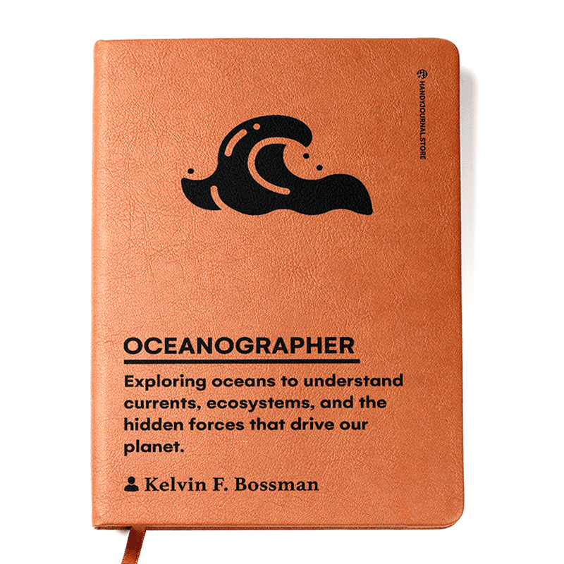 Front copy Customized Premium Leather Journal for Oceanographers - Image 1