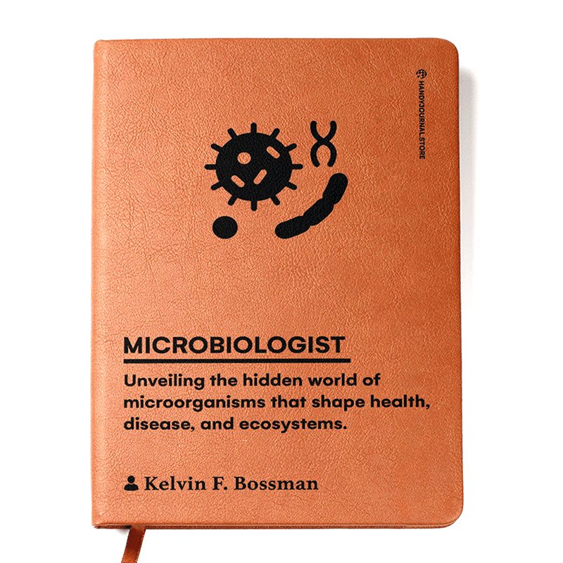 Front copy Customized Premium Leather Journal for Microbiologists - Image 1