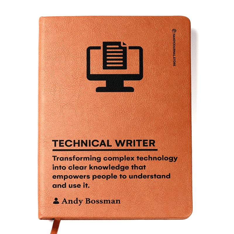 Front copy Customized Premium Leather Journal for Technical Writers - Image 1