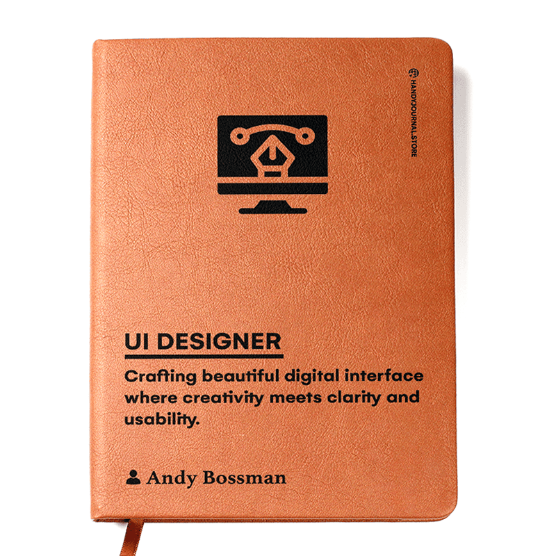 Front copy Customized Premium Leather Journal for UI Designers - Image 1