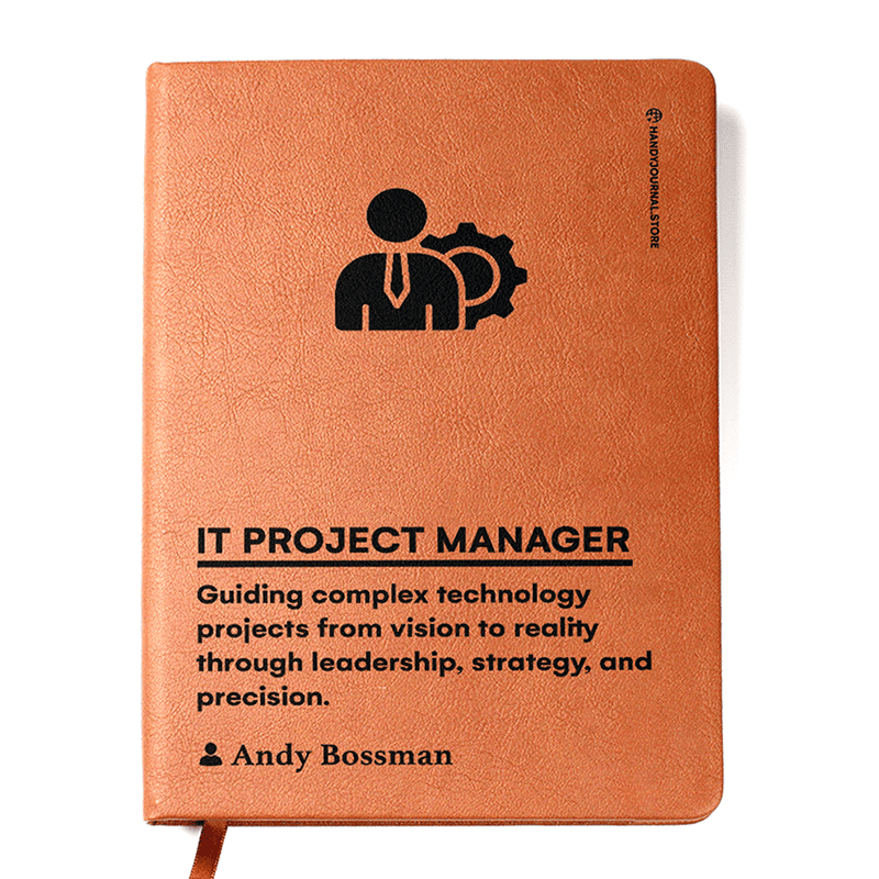 Front copy Customized Premium Leather Journal for IT Project Managers - Image 1