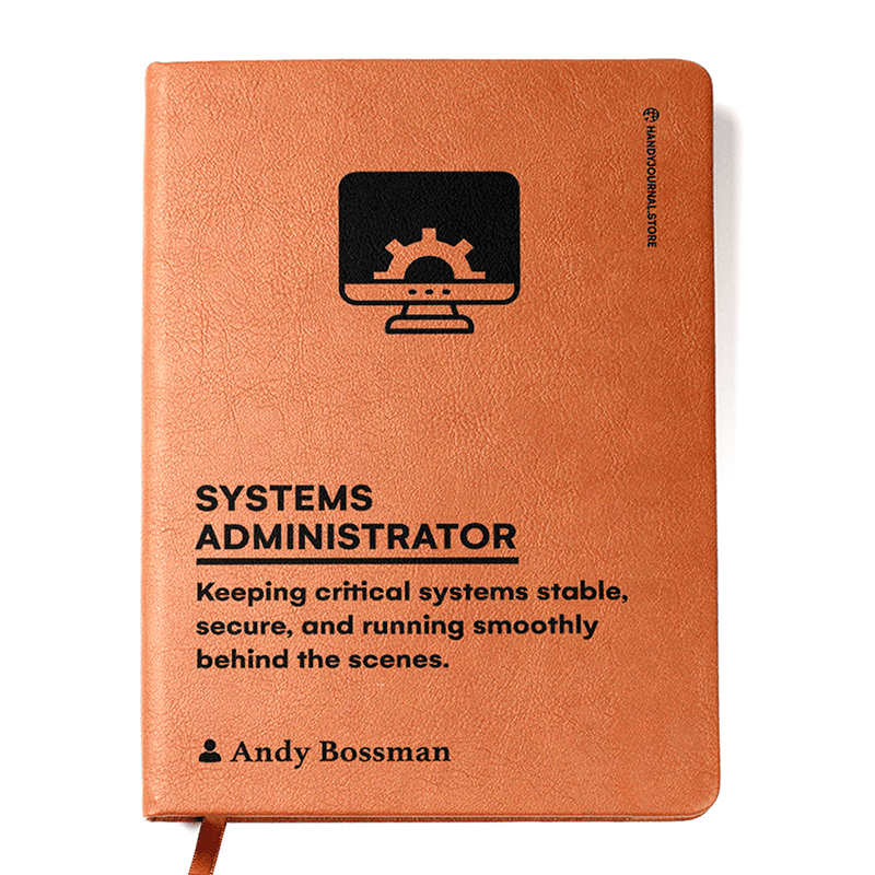 Front copy Customized Premium Leather Journal for Systems Administrators - Image 1