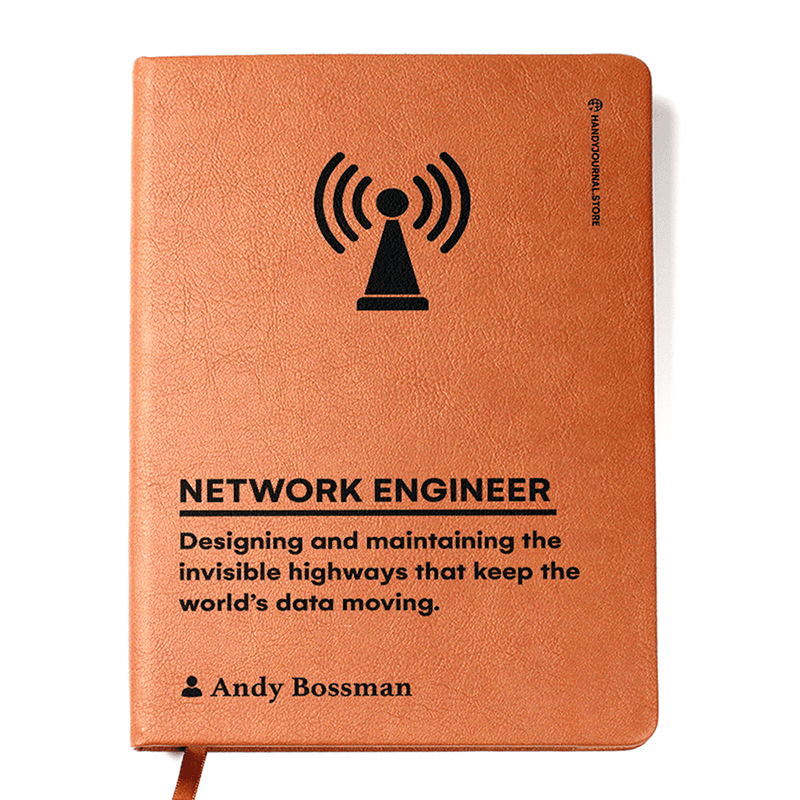 Front copy Customized Premium Leather Journal for Network Engineers - Image 1