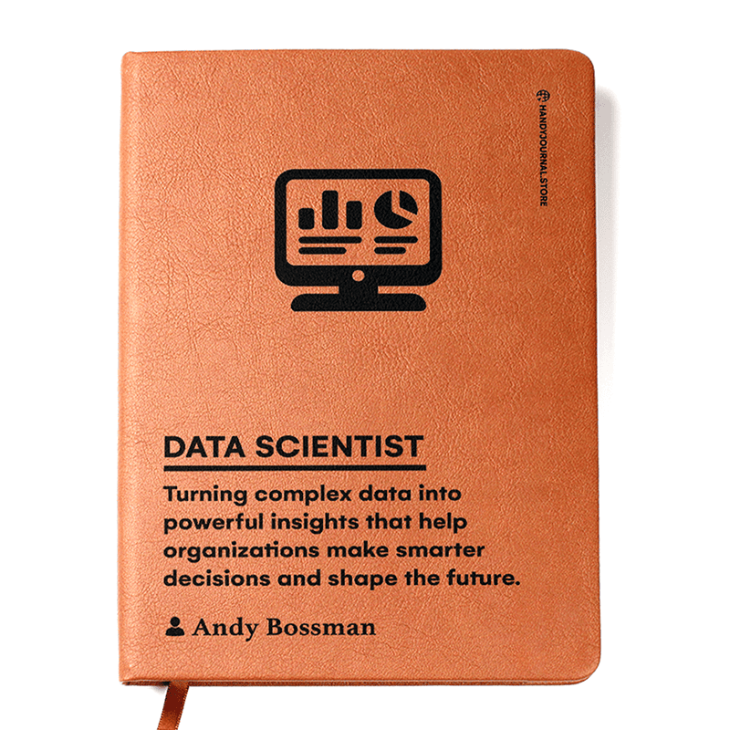 Front copy Customized Premium Leather Journal for Data Scientists - Image 1