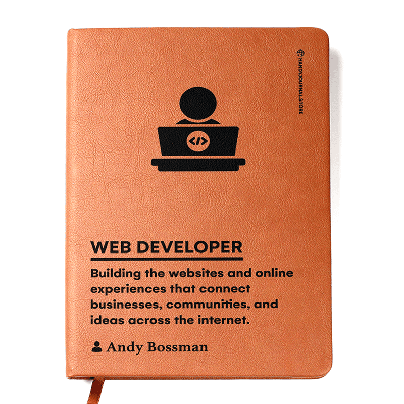 Front copy Customized Premium Leather Journal for Web Developers - Image 1