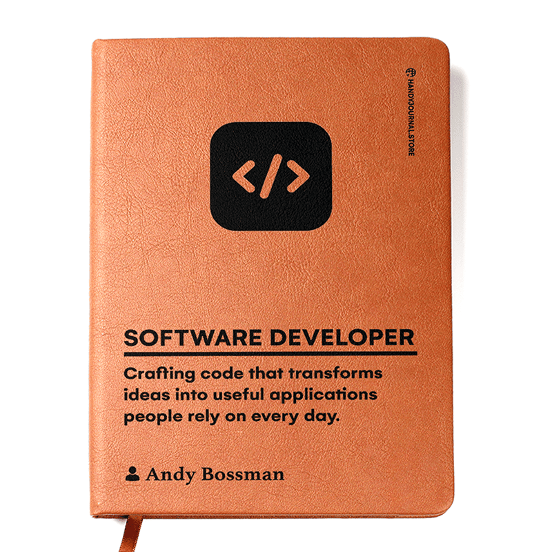 Front copy Customized Premium Leather Journal for Software Developers - Image 1