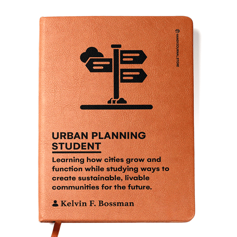 Front copy Customized Premium Leather Journal for Urban Planning Students - Image 1