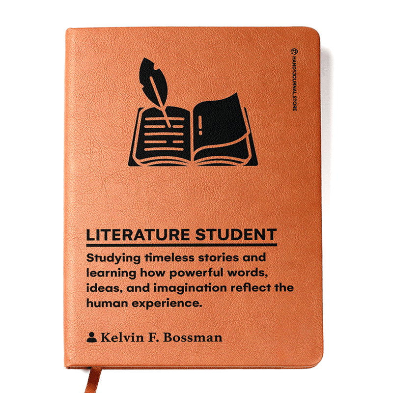 Front copy Customized Premium Leather Journal for Literature Students - Image 1