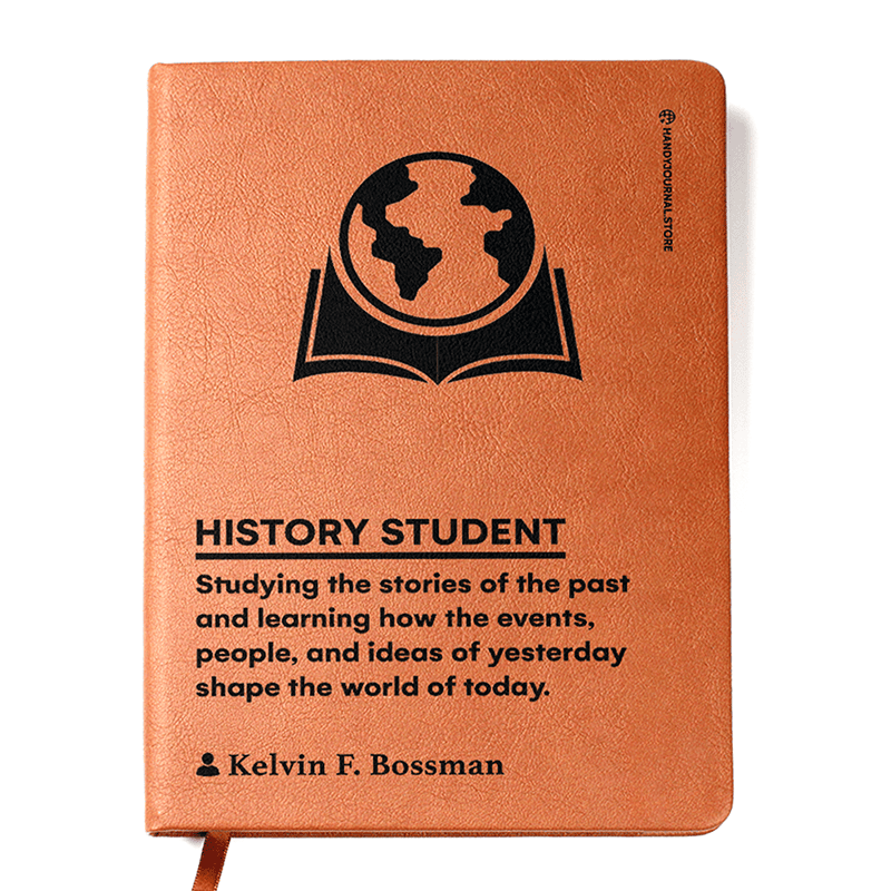 Front copy Customized Premium Leather Journal for History Students - Image 1