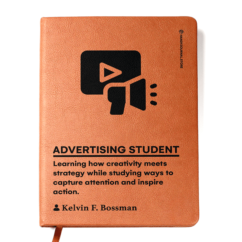 Front copy Customized Premium Leather Journal for Advertising Students - Image 1