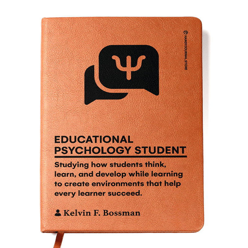 Front copy Customized Premium Leather Journal for Educational Psychology Students - Image 1