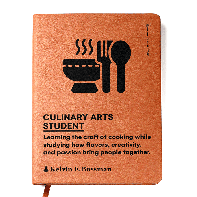 Front copy Customized Premium Leather Journal for Culinary Arts Students - Image 1