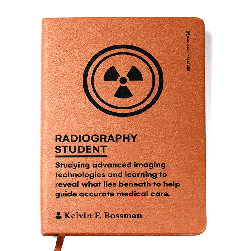 Front copy Customized Premium Leather Journal for Radiography Students - Image 1
