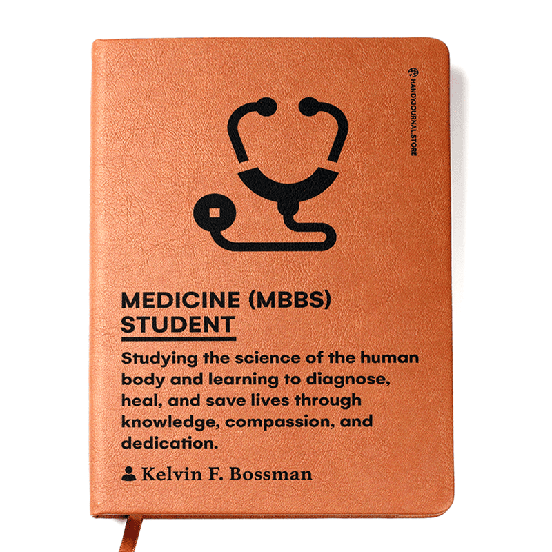 Front copy Customized Premium Leather Journal for Medicine (MBBS) Students - Image 1