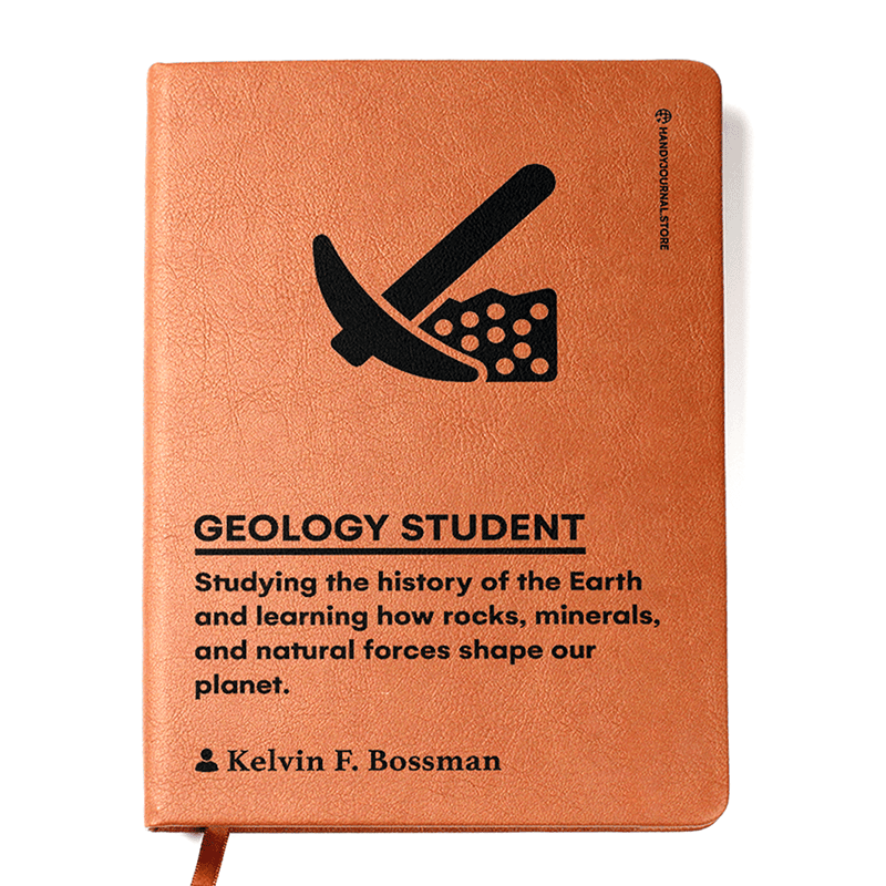 Front copy Customized Premium Leather Journal for Geology Students - Image 1
