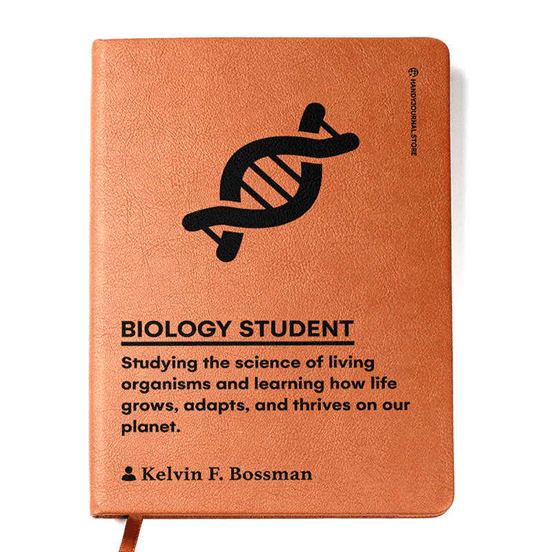 Front copy Customized Premium Leather Journal for Biology Students - Image 1