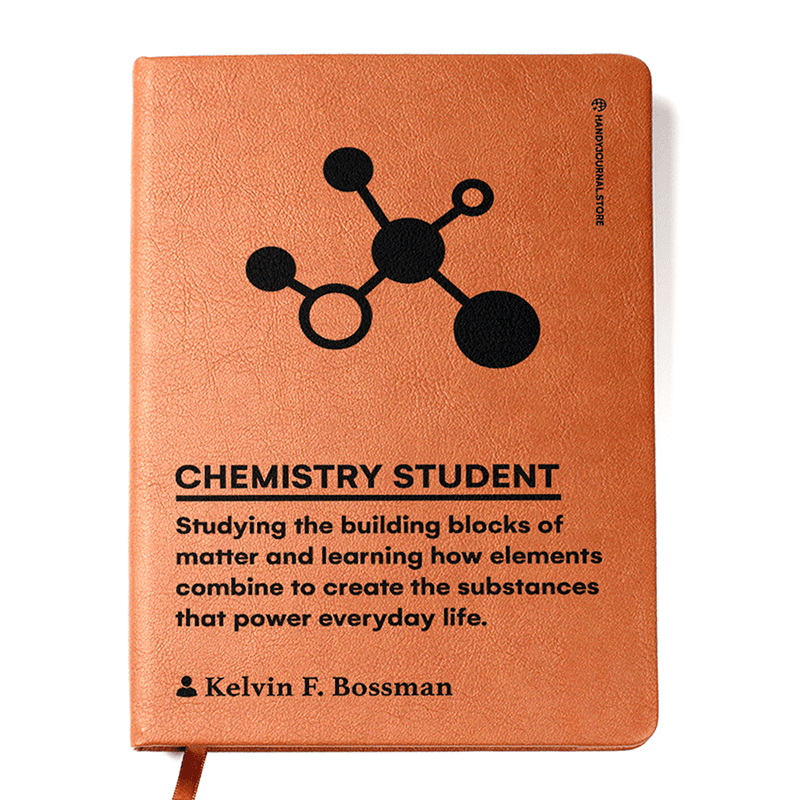 Front copy Customized Premium Leather Journal for Chemistry Students - Image 1
