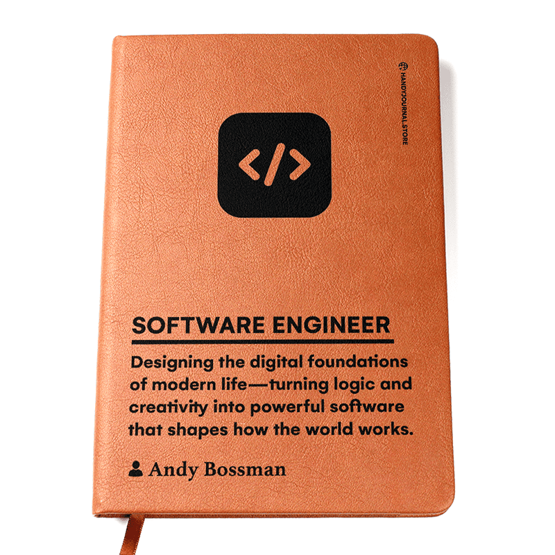 Front copy Customized Premium Leather Journal for Software Engineers - Image 1