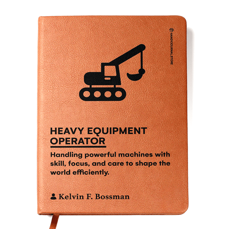 Front copy Customized Premium Leather Journal for Heavy Equipment Operators - Image 1