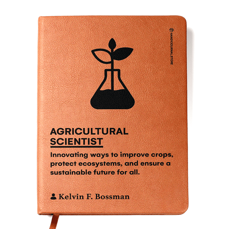 Front copy Customized Premium Leather Journal for Agricultural Scientists - Image 1