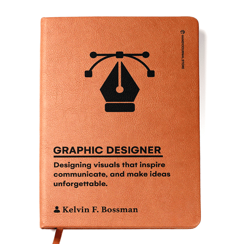 Front copy Customized Premium Leather Journal for Graphic Designers - Image 1