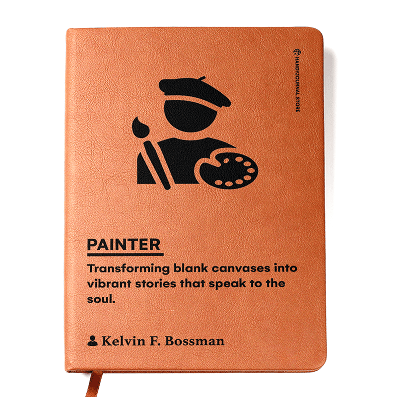 Front copy Customized Premium Leather Journal for Painters - Image 1