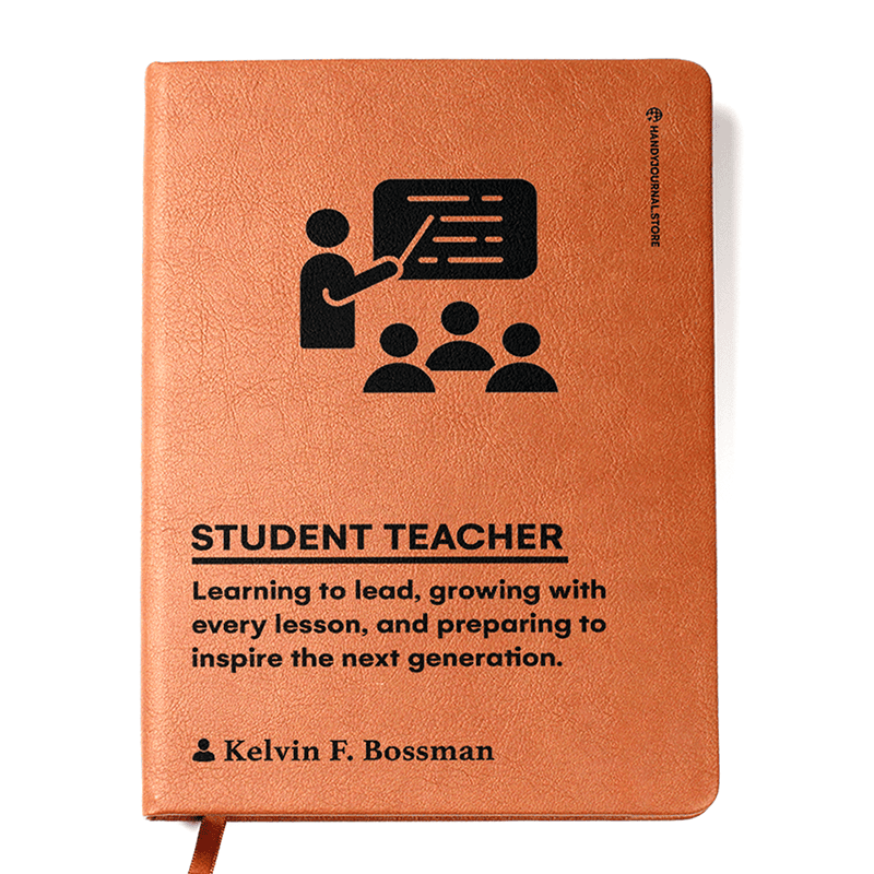 Front copy Customized Premium Leather Journal for Student Teachers - Image 1