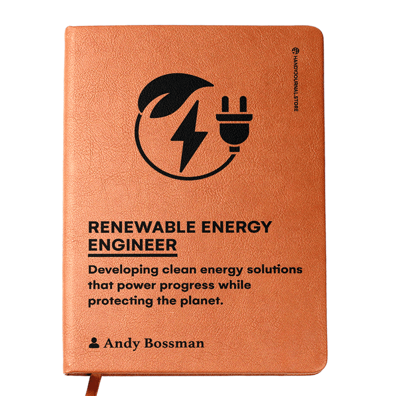 Front copy Customized Premium Leather Journal for Renewable Energy Engineers - Image 1