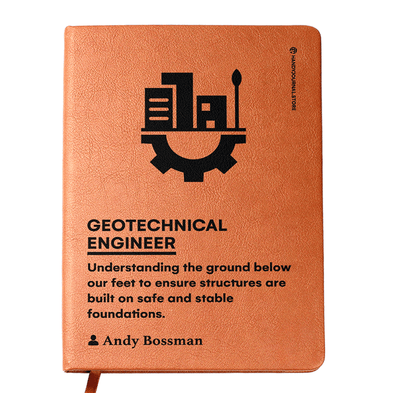Front copy Customized Premium Leather Journal for Geotechnical Engineers - Image 1