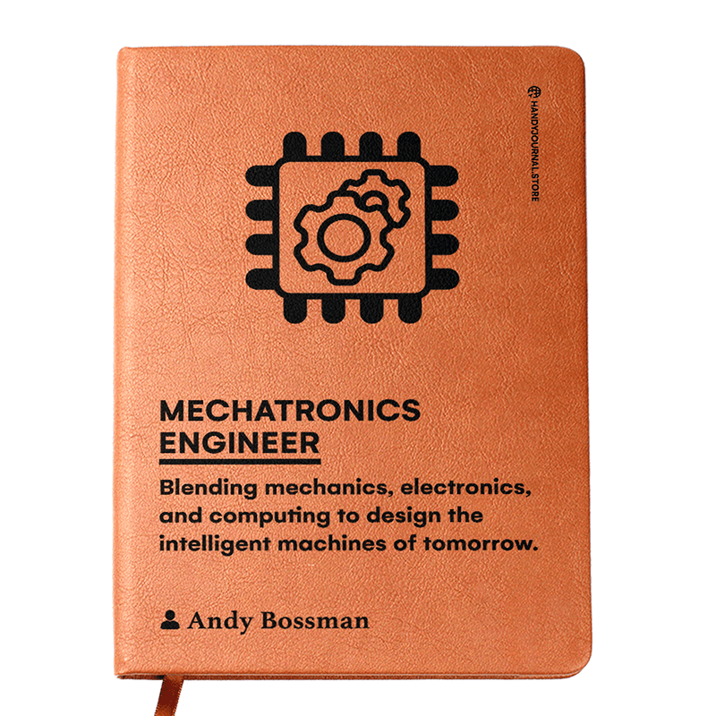 Front copy Customized Premium Leather Journal for Mechatronics Engineers - Image 1