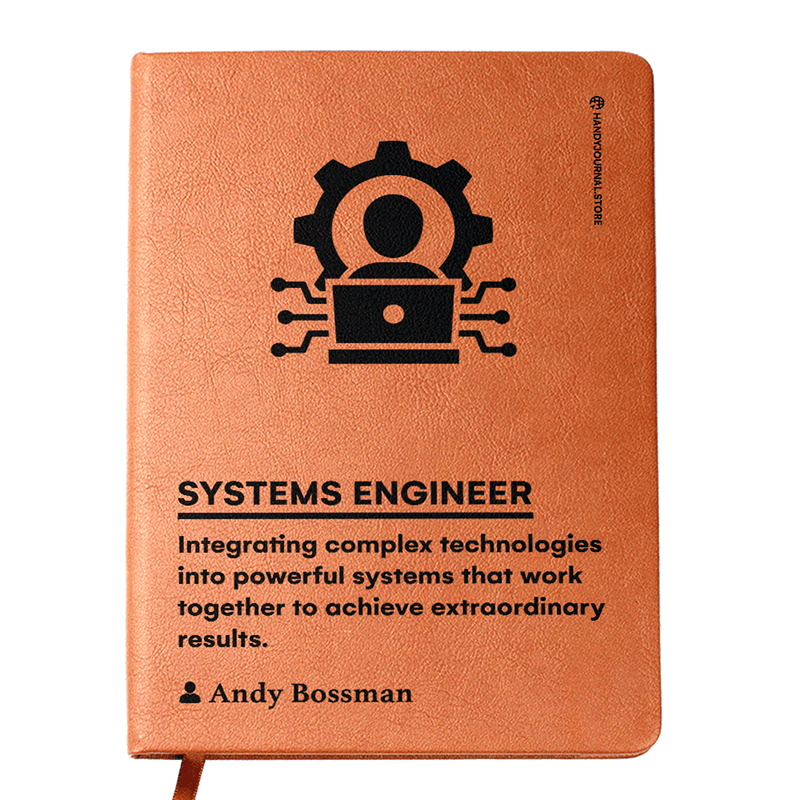 Front copy Customized Premium Leather Journal for Systems Engineers - Image 1