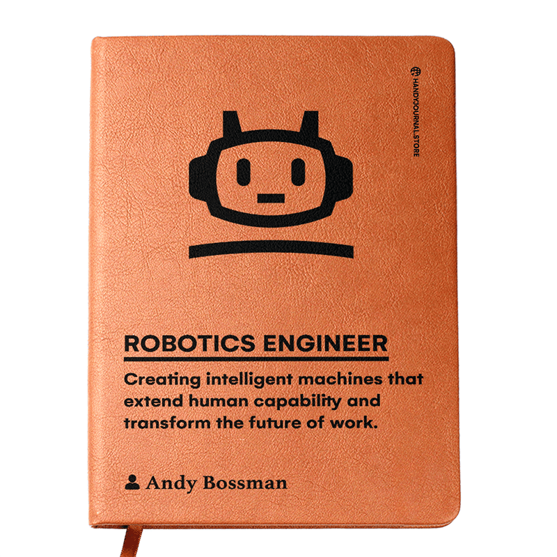 Front copy Customized Premium Leather Journal for Robotics Engineers - Image 1